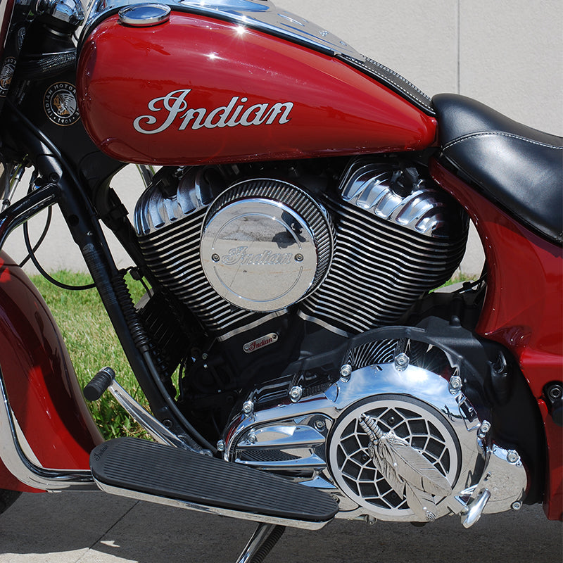Indian 111 Chief Derby Cover - Dream Catcher in Cast Aluminum