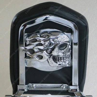 Harley Backrest Inserts - Flaming Skull