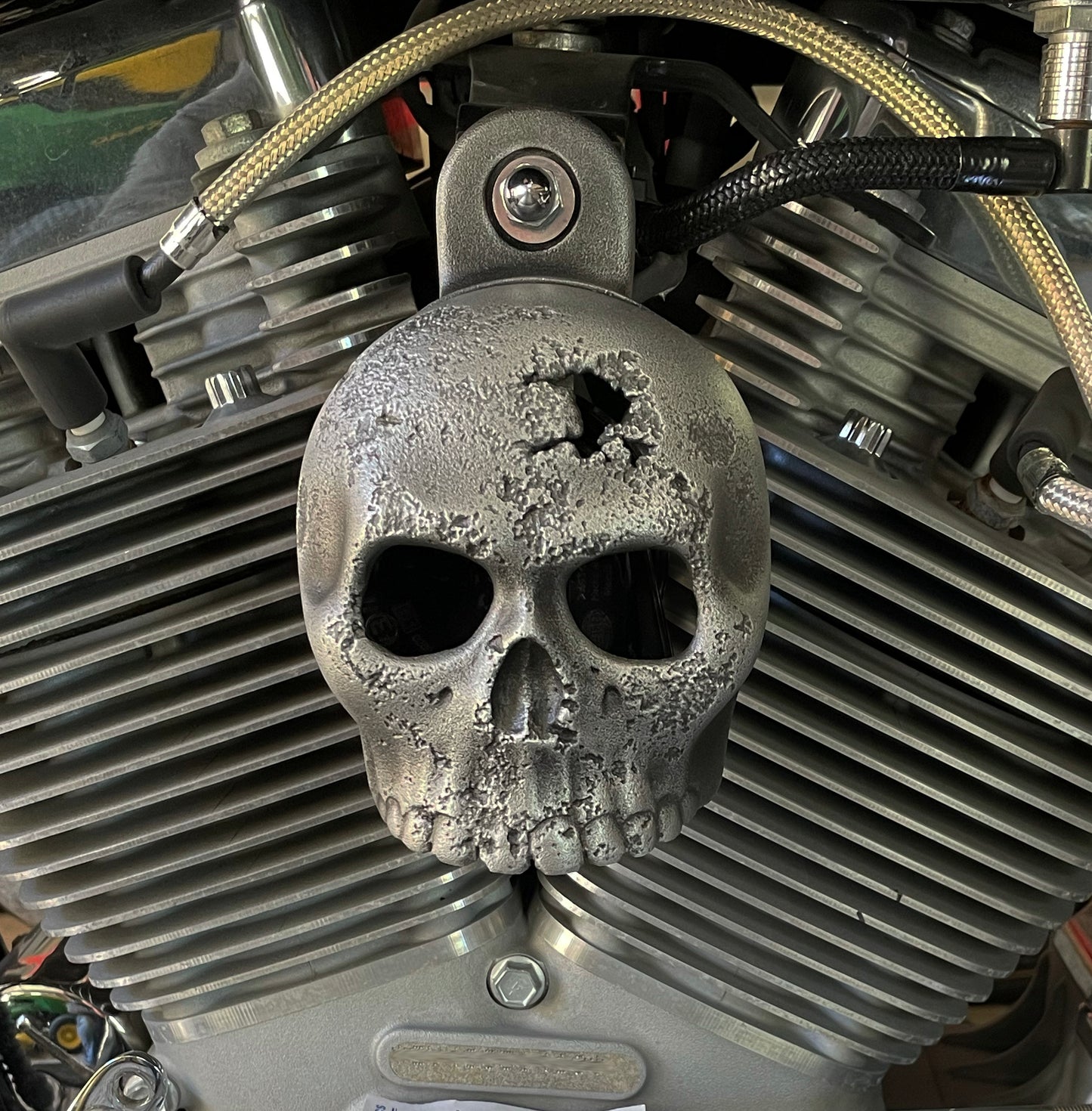 Rotten Kine Skull Harley Horn cover