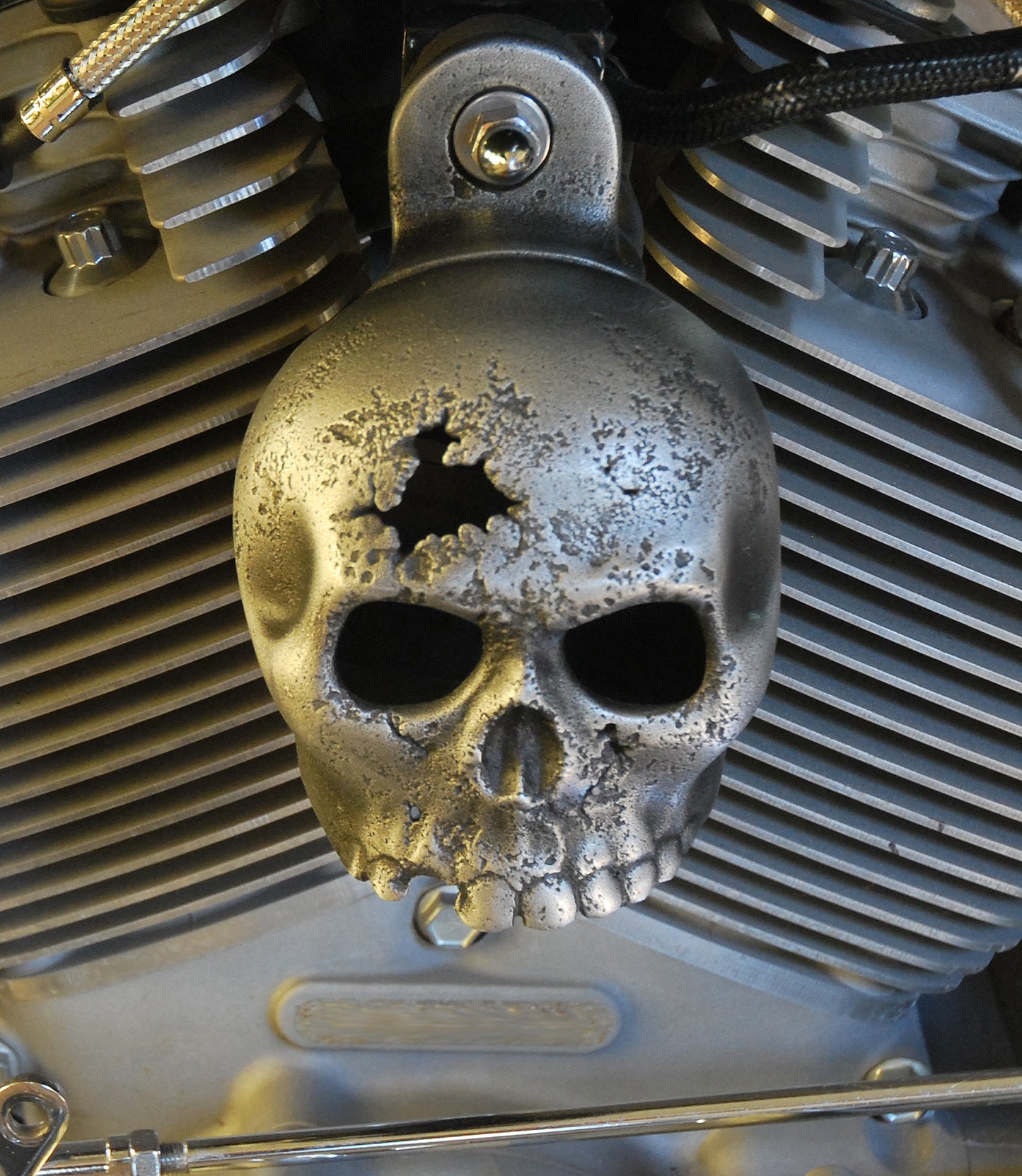 Rotten Kine Skull Harley Horn Cover #10