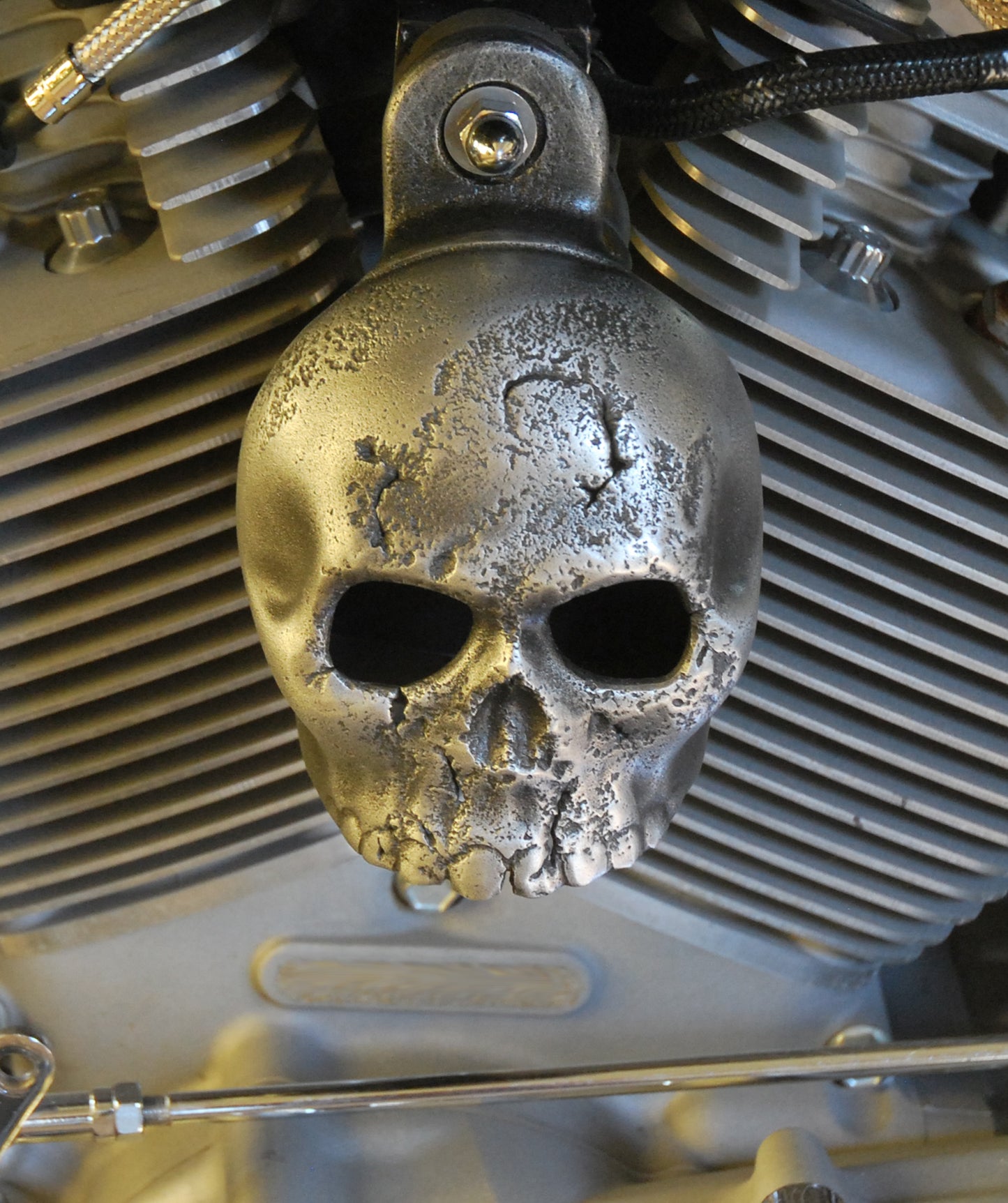 Rotten Kine Skull Harley Horn Cover #17