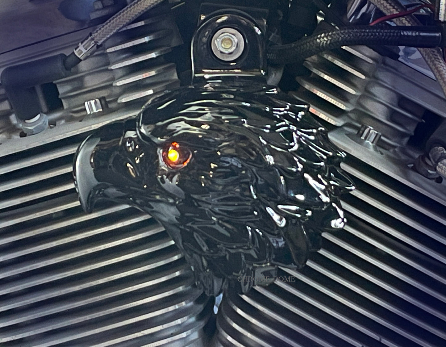 Harley Horn Covers - Bald Eagles with LED
