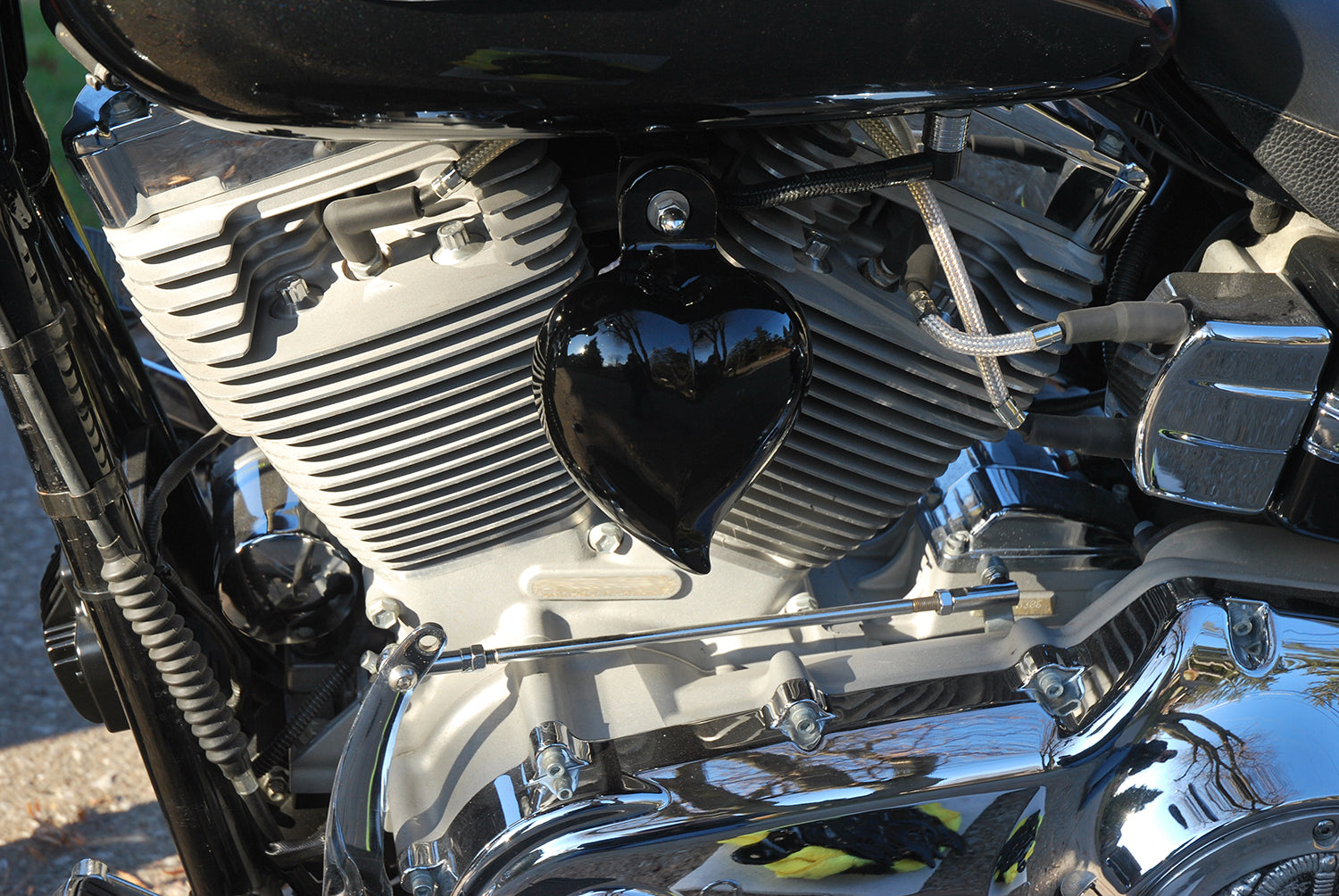 Harley Horn Covers Heart Shaped – Chrome Dome Motorcycle Products