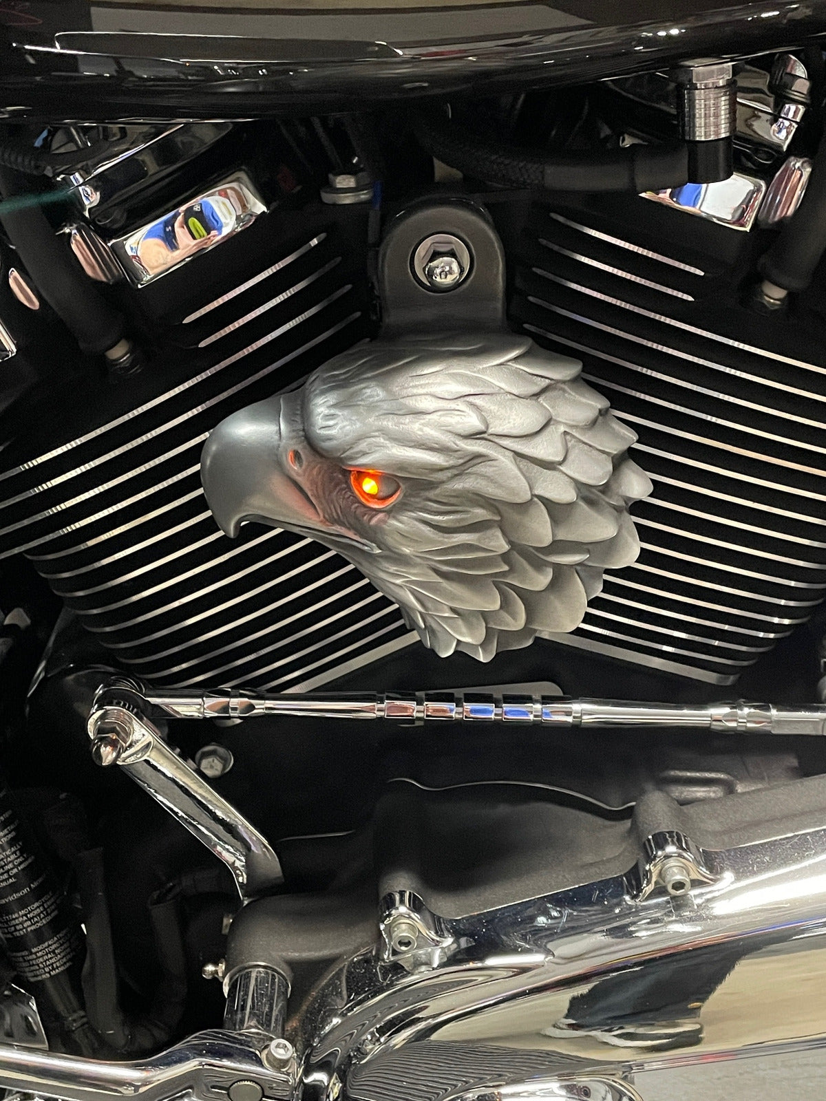 Harley Horn Covers - Bald Eagles with LED